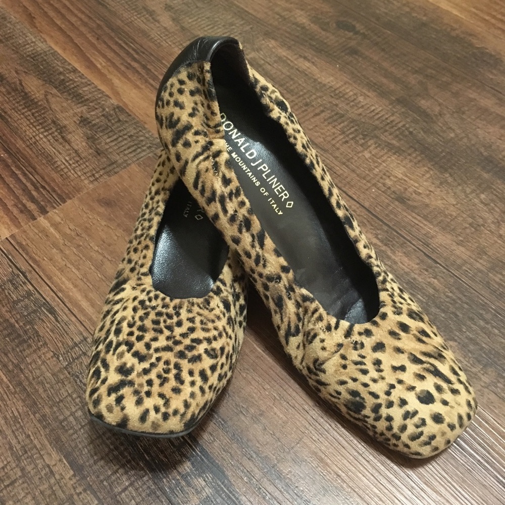 Donald J Pliner Leopard Square Toe Ballet Flats!